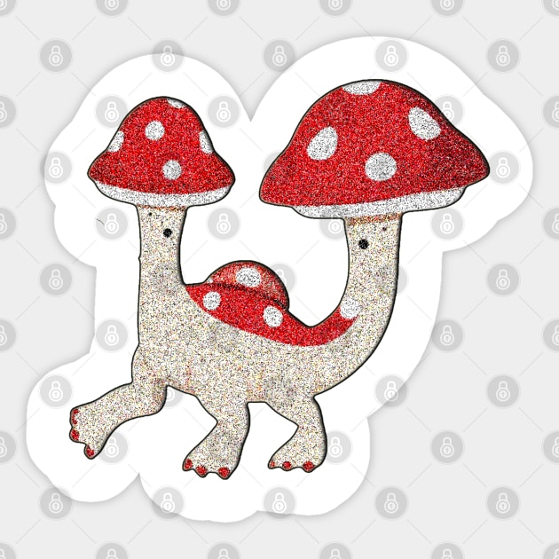 Red and White Mushroom Hat Brontosaurus A Simple Delight Sticker by Artistic Design